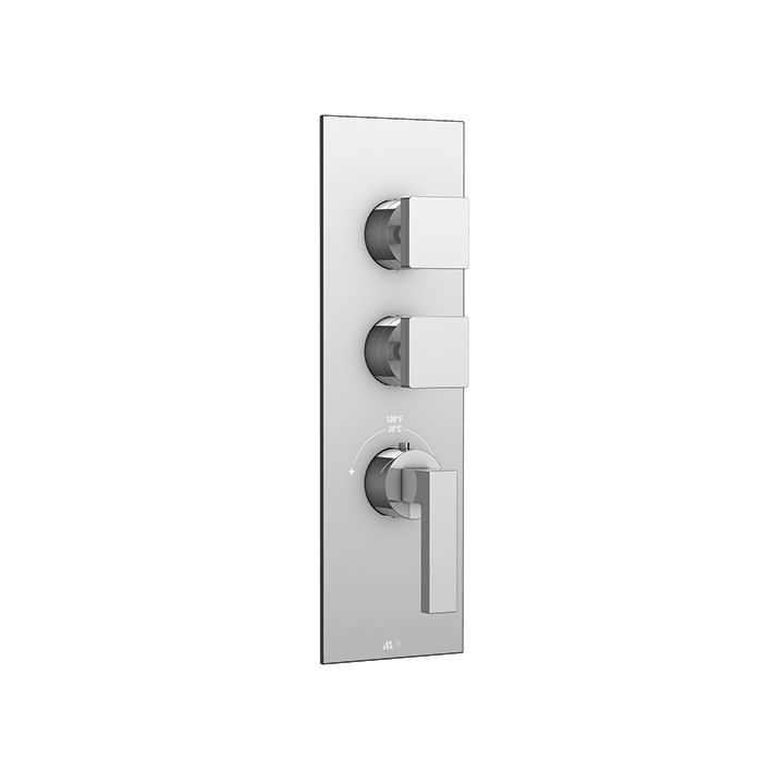 Aquabrass S3284 B Jou Square Trim Set For Thermostatic Valves 12002 And 3002 Polished Chrome 1