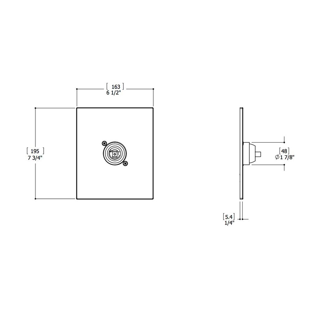 Aquabrass S4095 Square Trim Set For 40255 1/2 Pressure Balance Valve Brushed Nickel 2