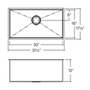 Julien 003676 Urbanedge Utility Sink Undermount Single 30X16X12 2