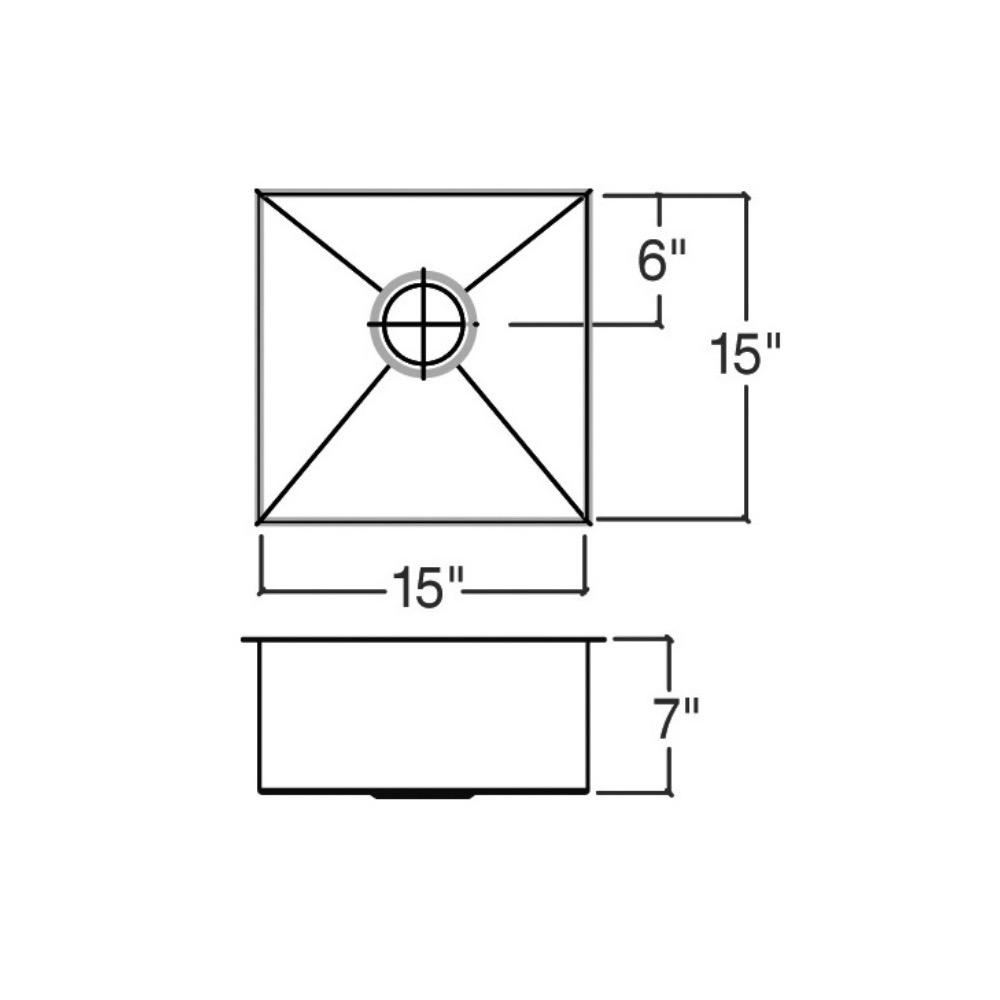 Julien 003924 J7 Bar Sink Undermount Single 15X15X7 2