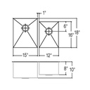 Julien 003252 Classic Sink Undermount Double L15X18X10 R12X16X8 2