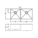 Julien 003986 J7 Sink Undermount Double L15X16X8 R18X16X10 2