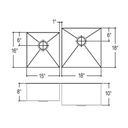 Julien 003957 J7 Sink Undermount Double L15X16X8 R18X18X10 2