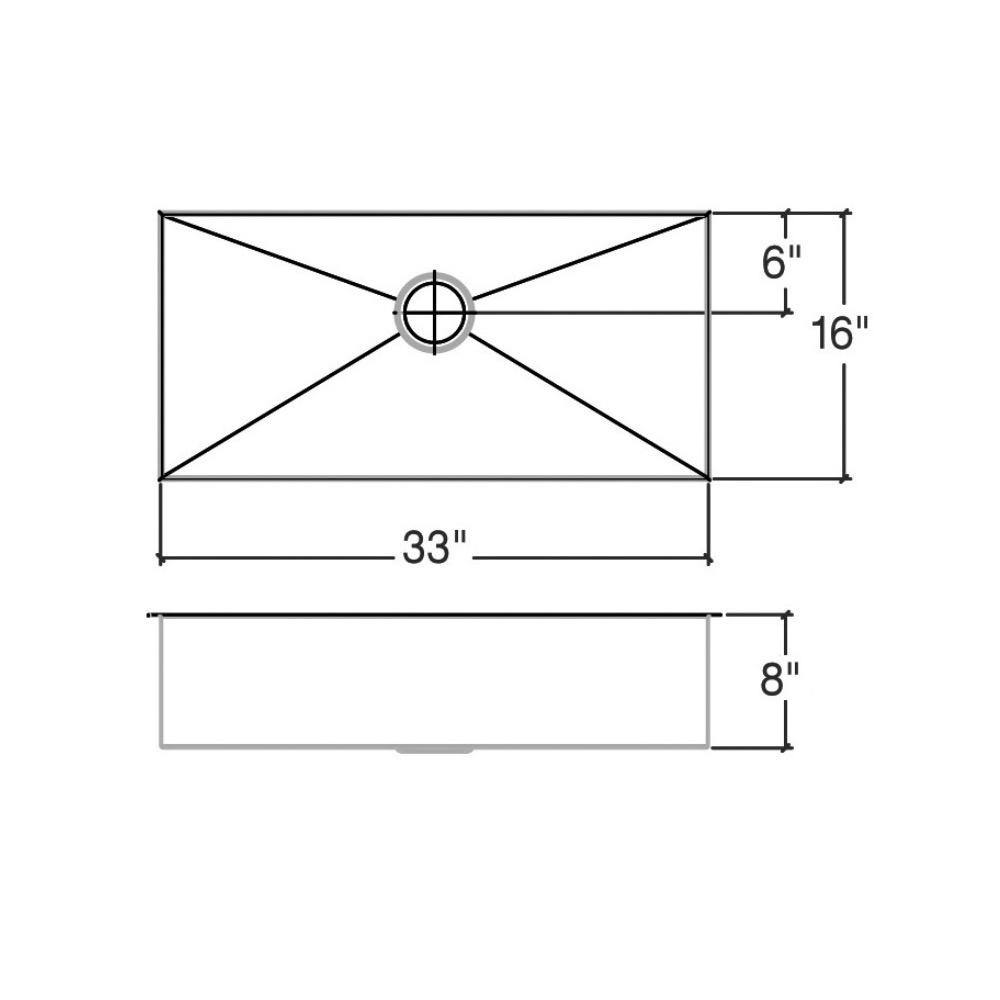 Julien 003915 J7 Sink Undermount Single 30X16X8 2