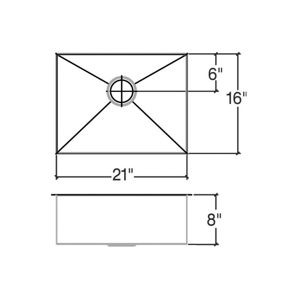 Julien 003913 J7 Sink Undermount Single 21X16X8 2