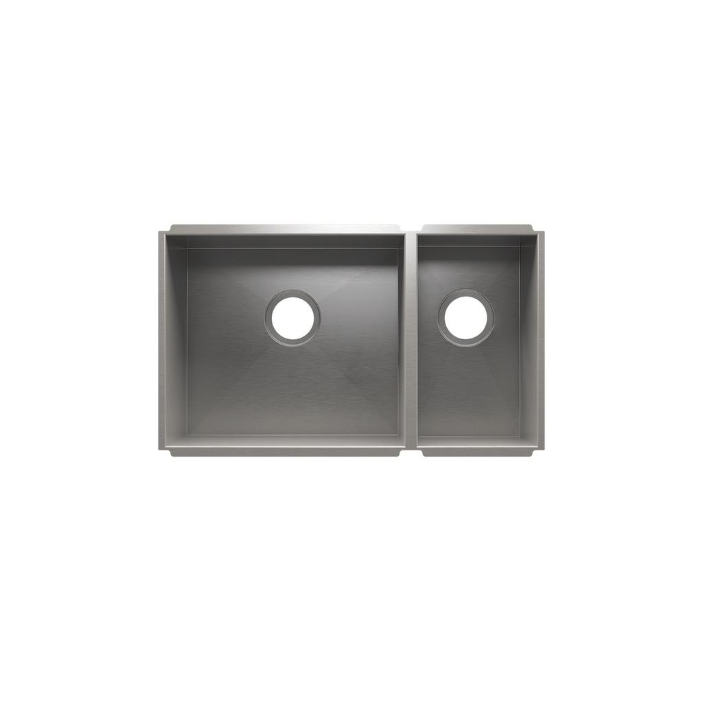 Julien 003658 Urbanedge Sink Undermount Double L18X16X10 R12X16X8 1