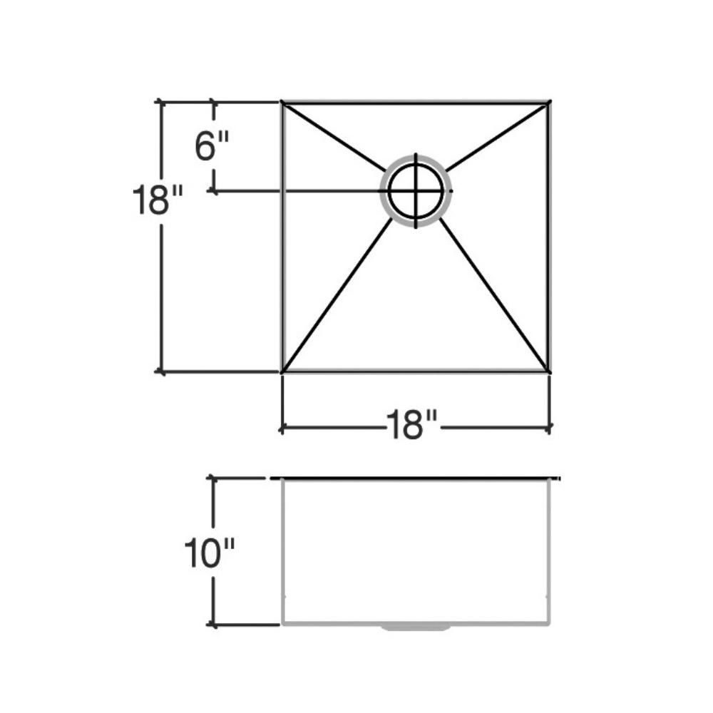 Julien 003627 Urbanedge Sink Undermount Single 18X18X10 2