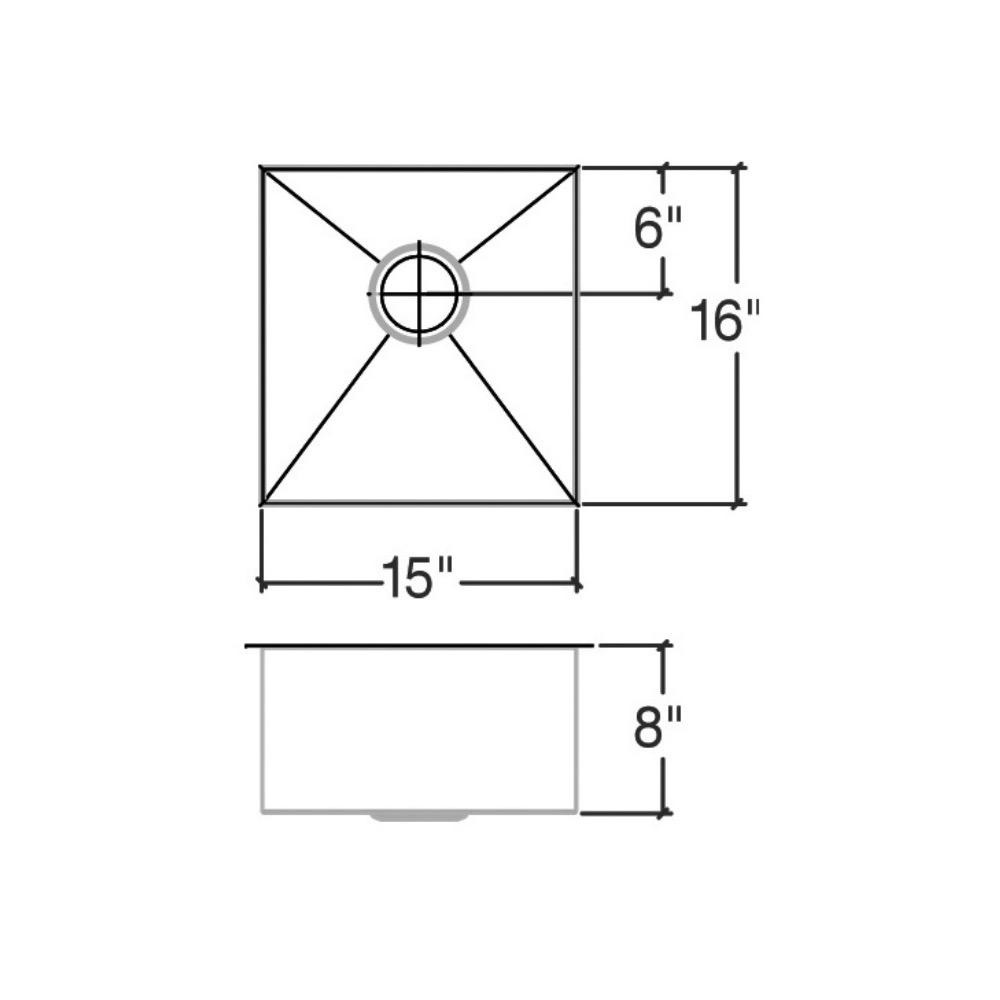 Julien 003603 Urbanedge Sink Undermount Single 15X16X8 2