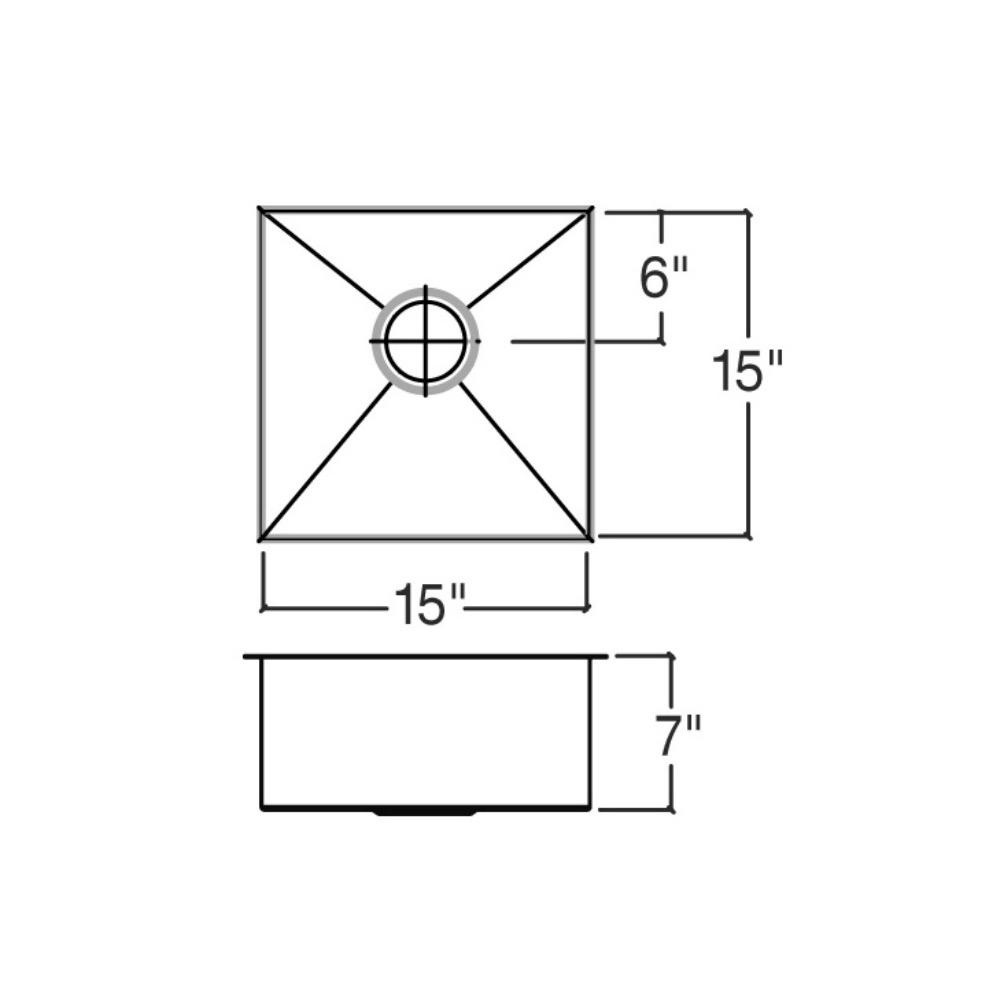 Julien 003609 Urbanedge Bar Sink Undermount Single 15X15X7 2