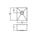 Julien 003933 J7 Bar Sink Undermount Single 12X15X7 2