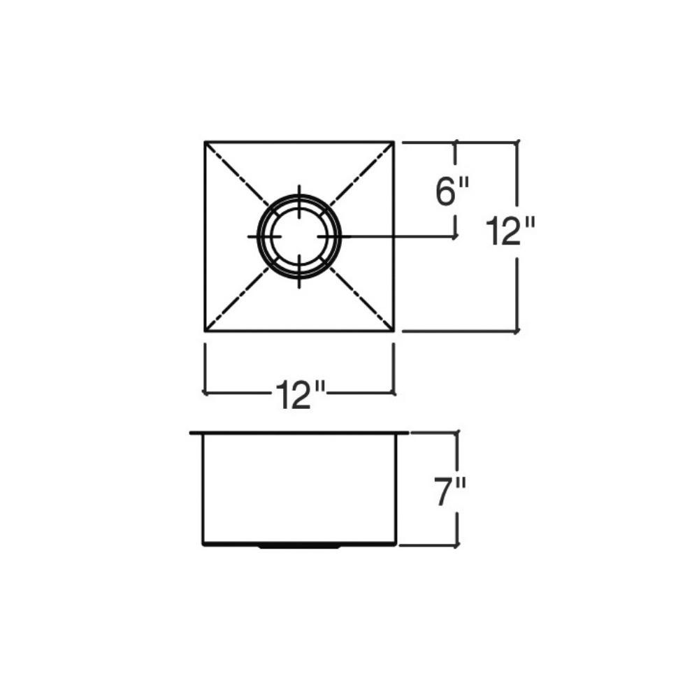 Julien 003917 J7 Bar Sink Undermount Single 12X12X7 2