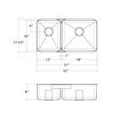 Julien 003278 Classic Sink Undermount Double L12X16X8 R18X16X8 2