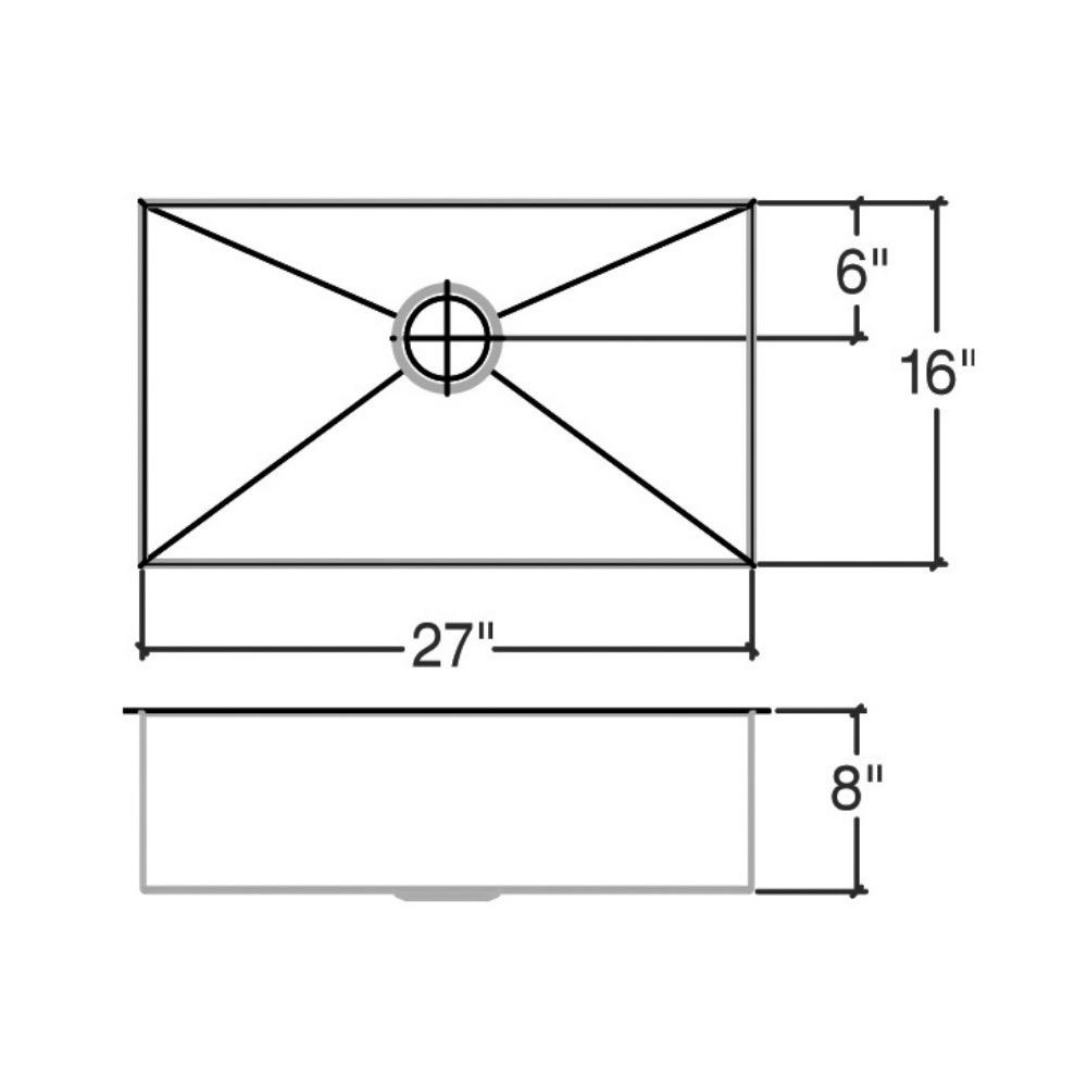 Julien 003210 Classic Sink Undermount Single 27X16X8 2