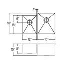 Julien 003247 Classic Sink Undermount Double L12X16X8 R15X18X10 2