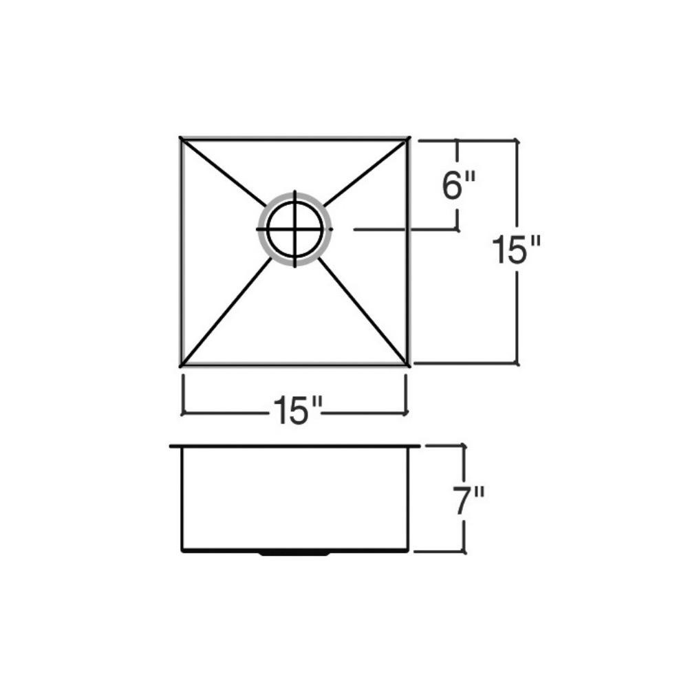 Julien 003227 Classic Bar Sink Undermount 2 Inch Drain Single 15X15X7 2