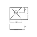 Julien 003227 Classic Bar Sink Undermount 2 Inch Drain Single 15X15X7 2