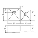 Julien 003954 J7 Sink Undermount Double L18X18X10 R15X16X8 2