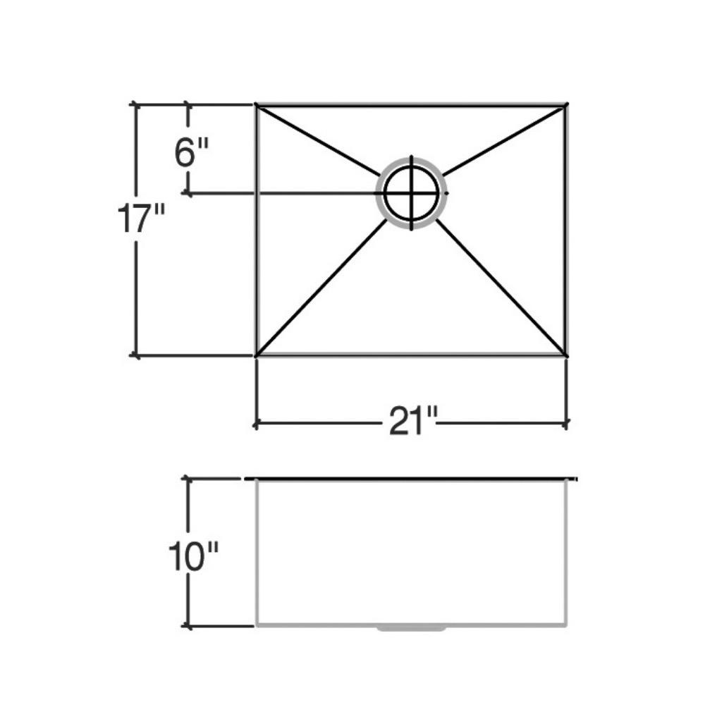 Julien 003618 Urbanedge Sink Undermount Single 21X17X10 2