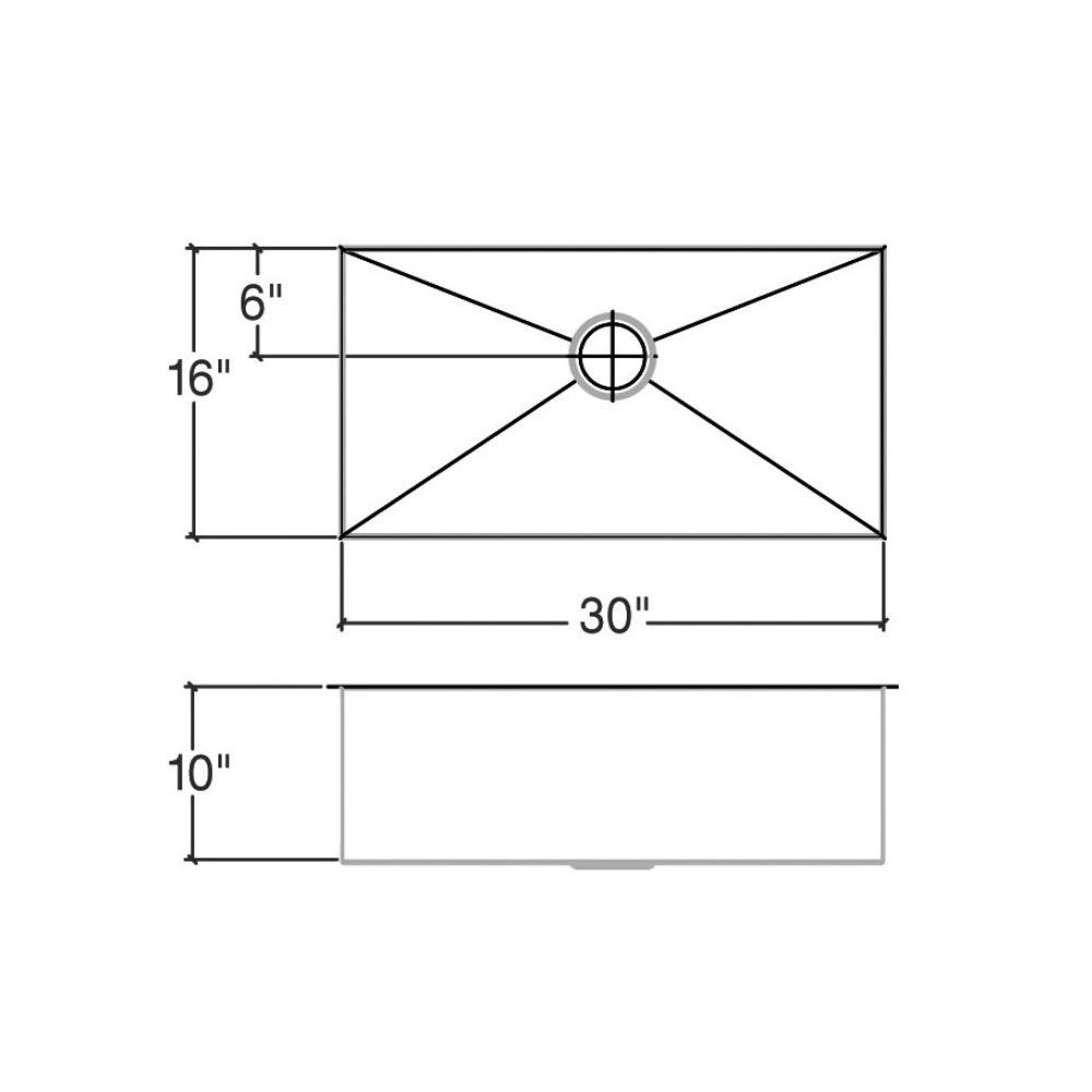 Julien 003685 Urbanedge Sink Undermount Single 30X16X10 2