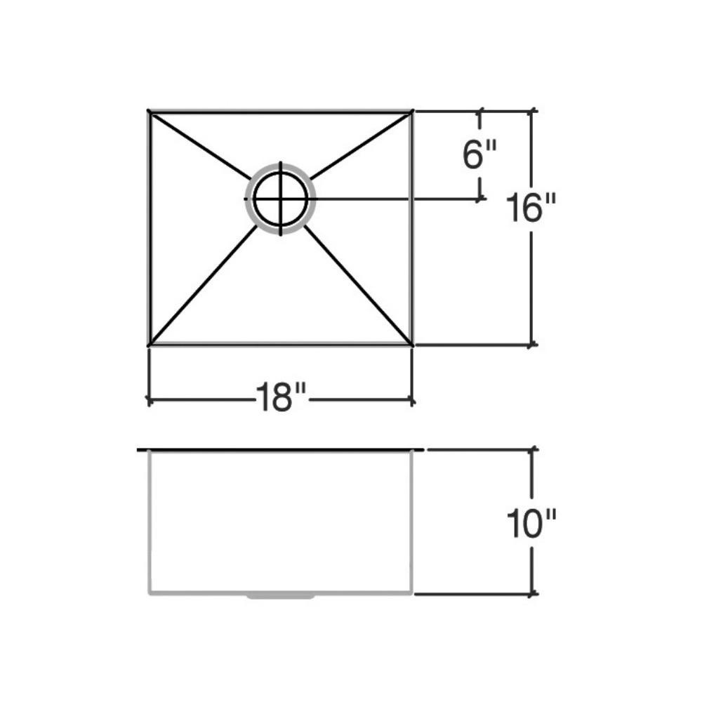 Julien 003647 Urbanedge Sink Undermount Single 18X16X10 2