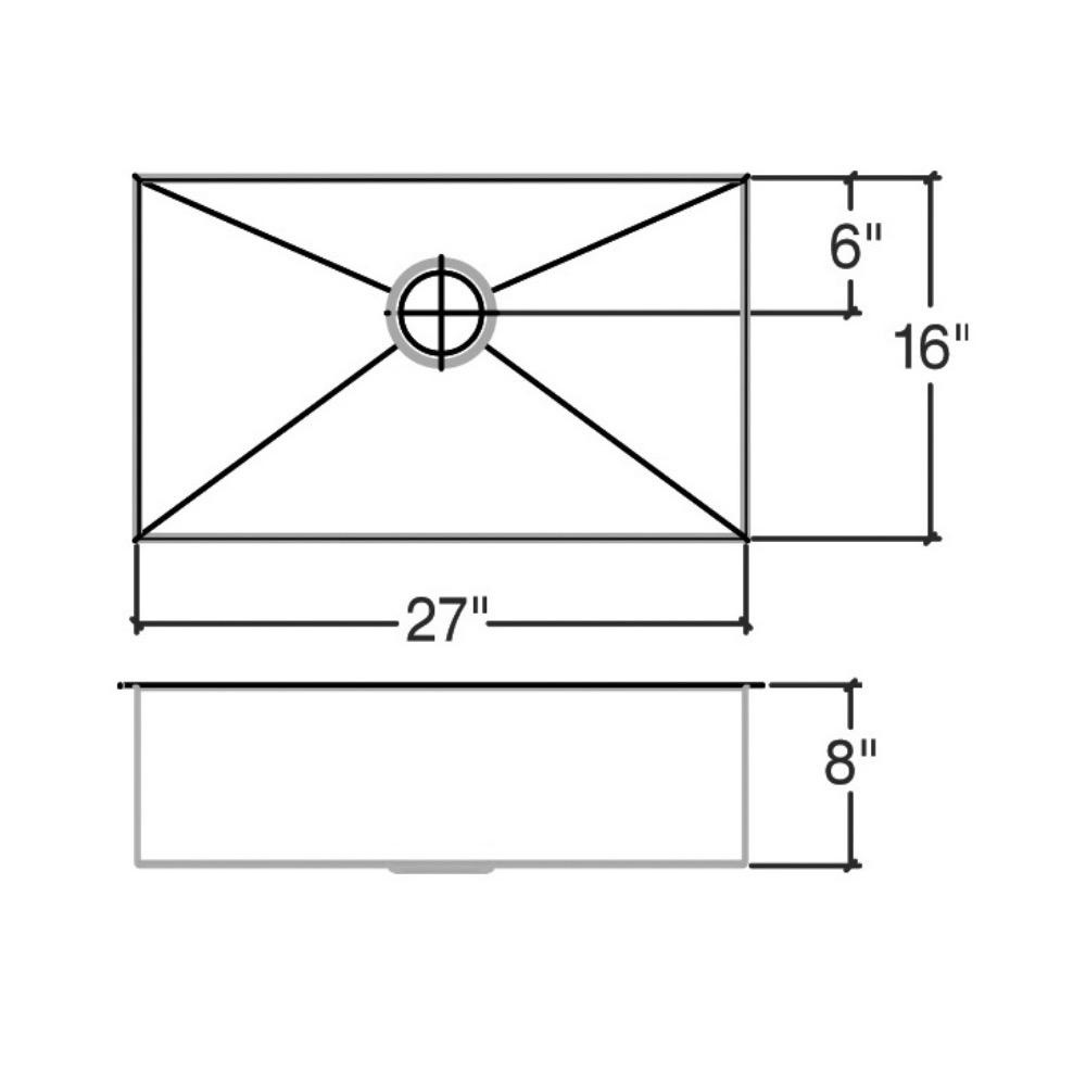 Julien 003611 Urbanedge Sink Undermount Single 27X16X8 2