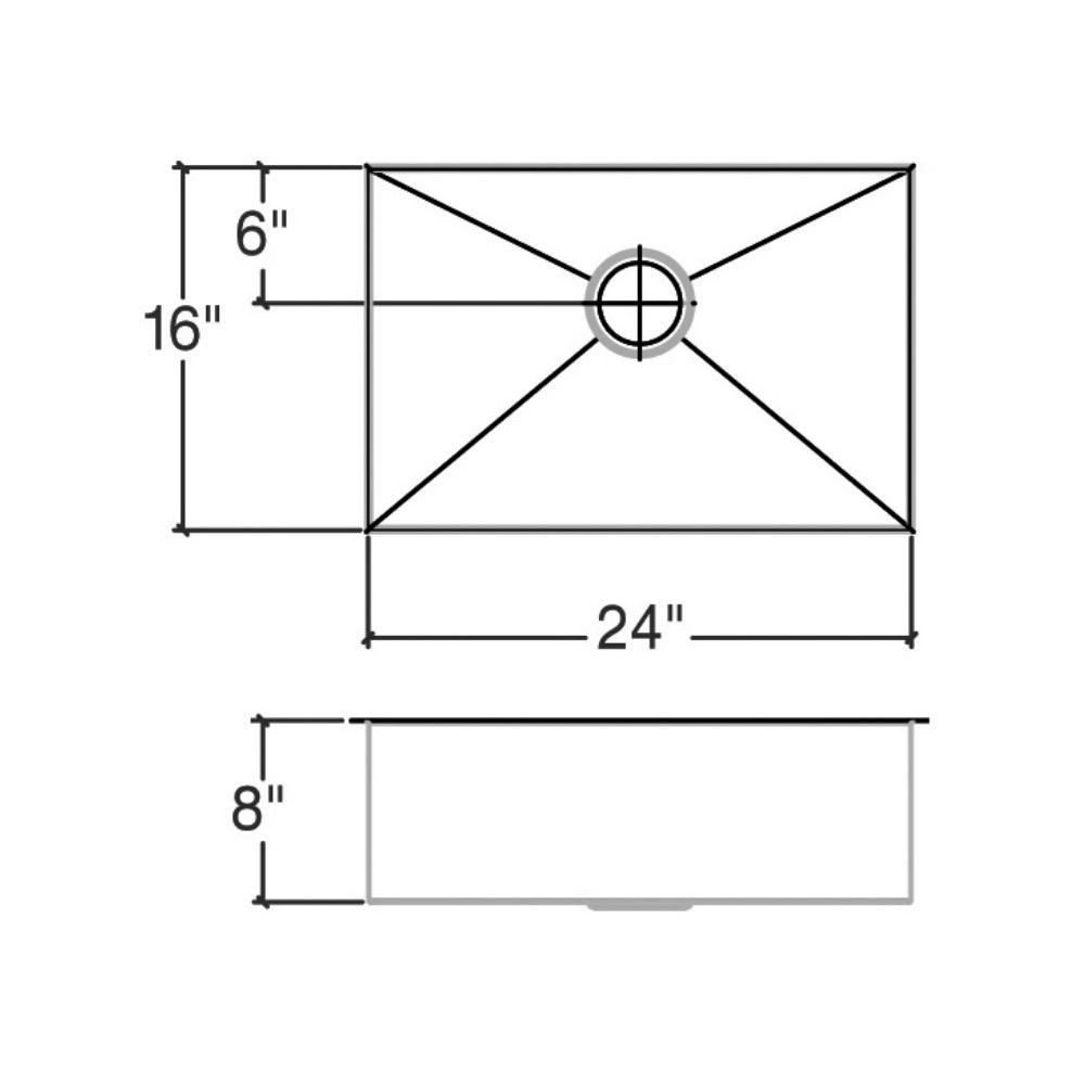 Julien 003610 Urbanedge Sink Undermount Single 24X16X8 2