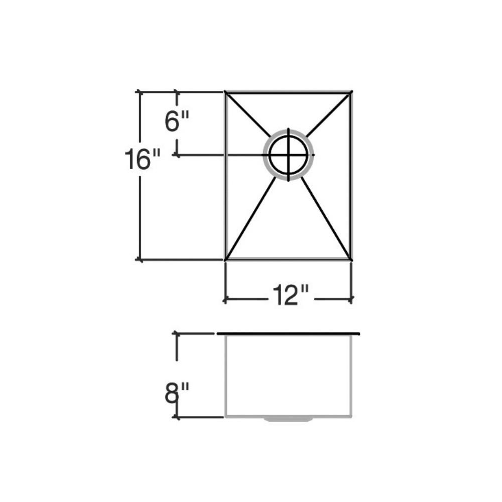 Julien 003602 Urbanedge Sink Undermount Single 12X16X8 2