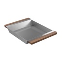 Julien 205041 Tray For Fira Sink W/Ledge Walnut Handles 12X17-1/4X2-1/4 1