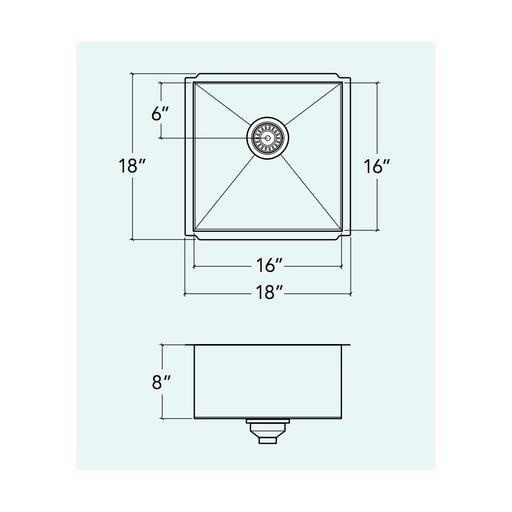 Prochef IH0-US-18188 Proinox H0 Collection Undermount Sink With Single Bowl 2