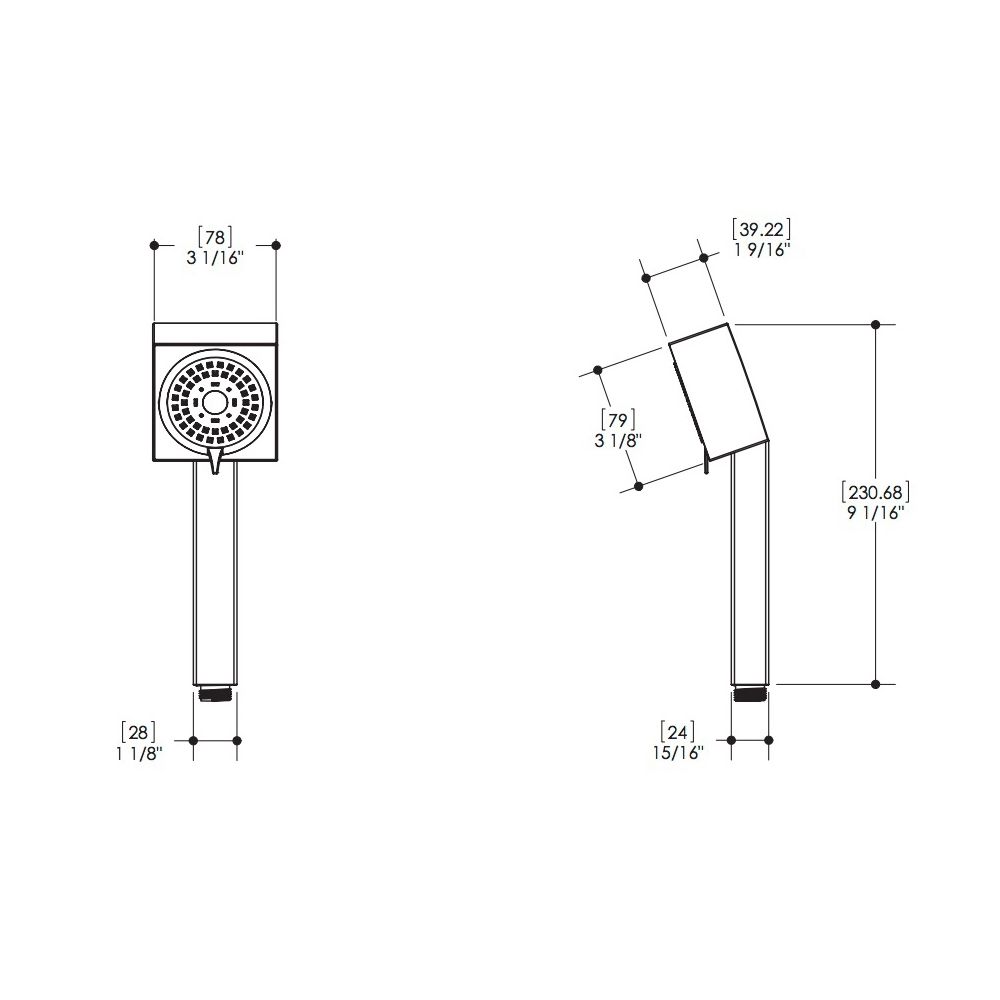 Aquabrass 85275 Square Handshower 3 Functions Brushed Nickel 2