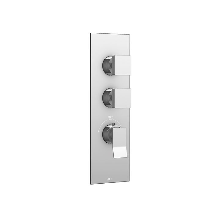 Aquabrass S3276 Chicane Square Trim Set For Thermostatic Valves 12002 And 3002 Brushed Nickel 1