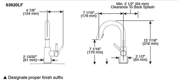 Brizo 63920LF SOLNA Single Handle Pull Down Prep Faucet 2