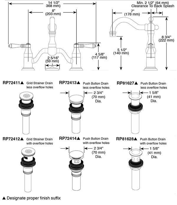 Brizo 65536LF Tresa Bridge Lavatory Faucet 2