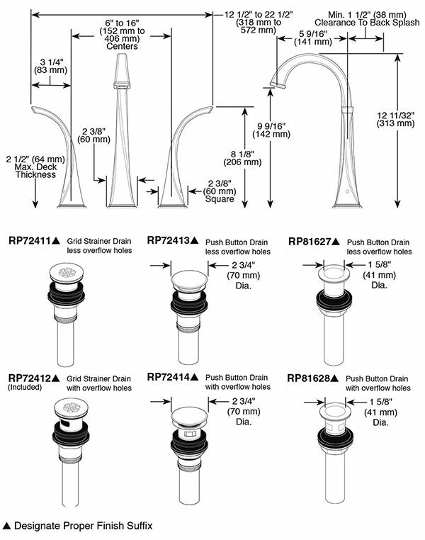 Brizo 65430LF Virage Widespread Lavatory Faucet 2