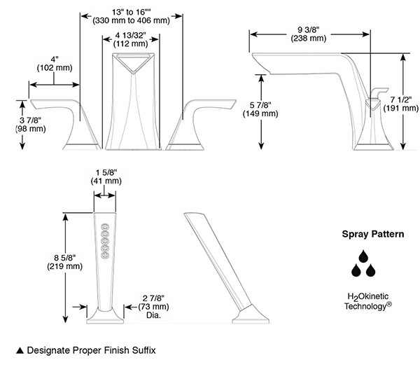 Brizo T67350 Sotria 3 Hole Roman Tub Filler 2