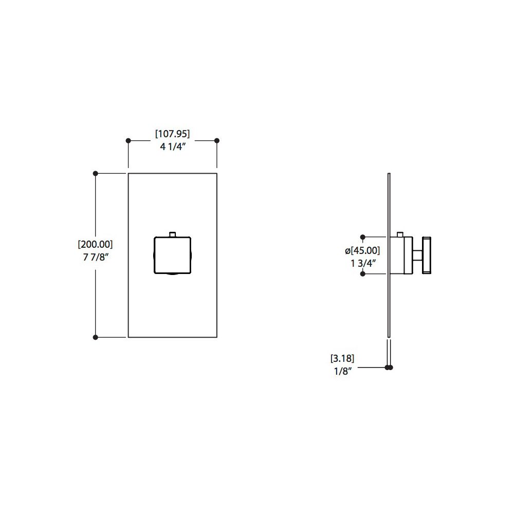 Aquabrass S3095 Square Trim Set For 12000 1/2 And 3000 3/4 Thermostatic Valves Brushed Nickel 2