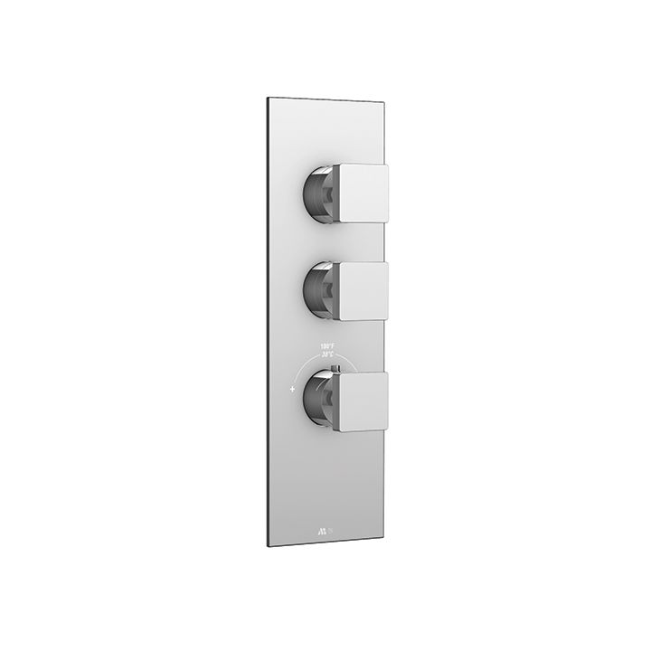 Aquabrass S3295 Square Trim Set For 12002 1/2 And 3002 And 3/4 Thermostatic Valves Polished Chrome 1