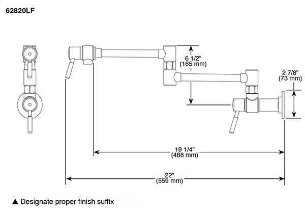 Brizo 62820LF Euro Wall Mount Pot Filler 2