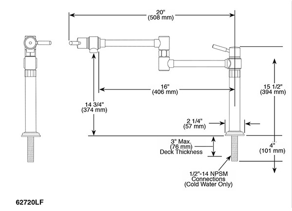 Brizo 62720LF Euro Deck Mount Pot Filler 2