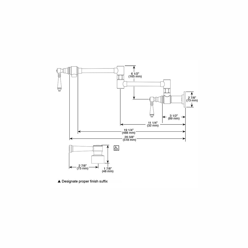 Brizo 62825LF Artesso Wall Mount Pot Filler Chrome 2