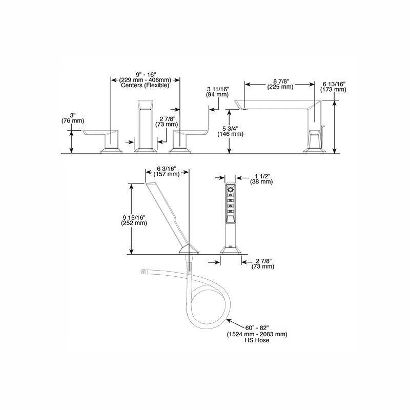 Brizo T67488 Vettis Roman Tub Faucet With Handshower Matte Black 2