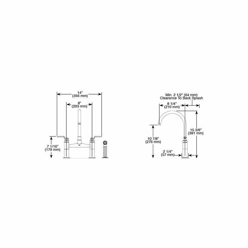 Brizo 62544LF Litze Bridge Faucet Industrial Handle Polished Nickel 2