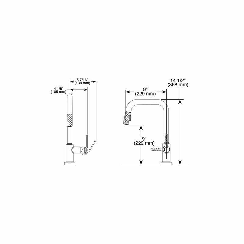 Brizo 64054LF Litze Smart Touch Pull Down Square Spout Faucet Chrome 2