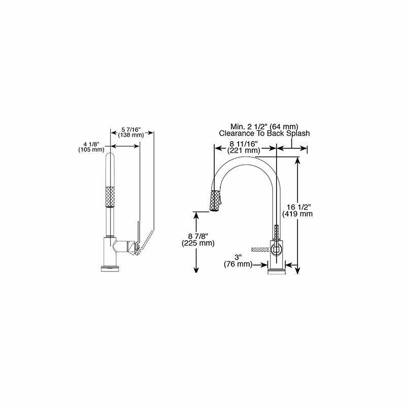 Brizo 64044LF Litze Smart Touch Pull Down Arc Spout Faucet Luxe Gold 2