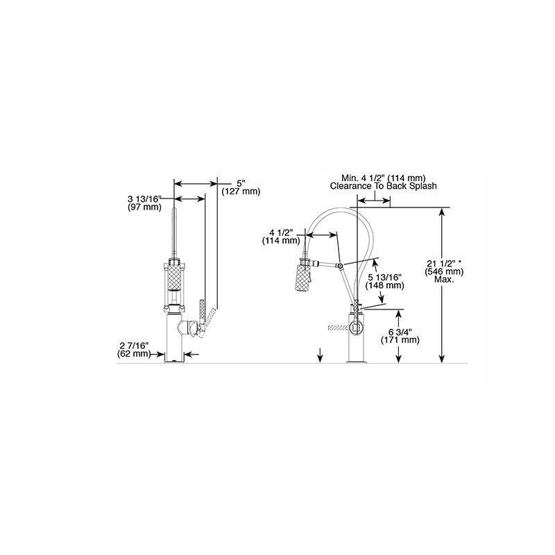 Brizo 63243LF Litze Articulating Knurled Handle Faucet Chrome 2