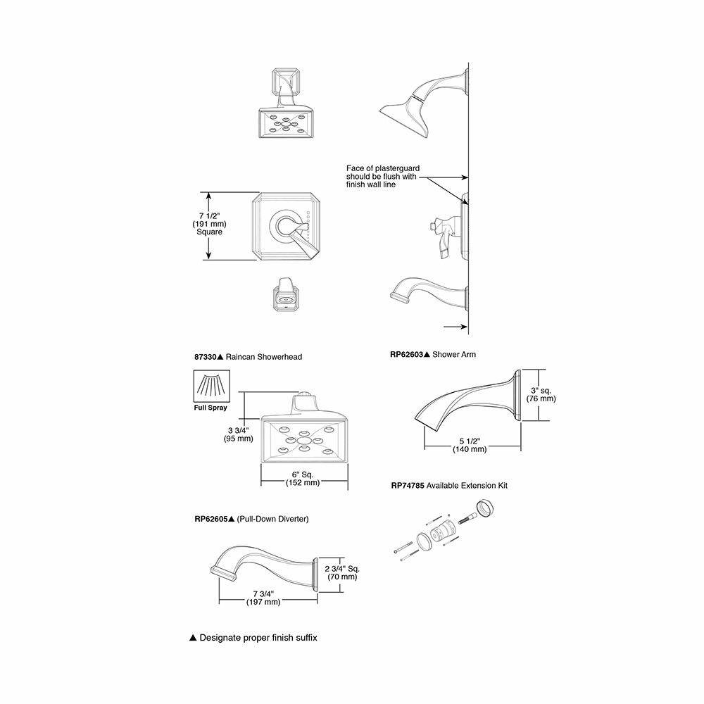 Brizo T60430 Virage Tempassure Thermostatic Tub Shower Luxe Gold 2