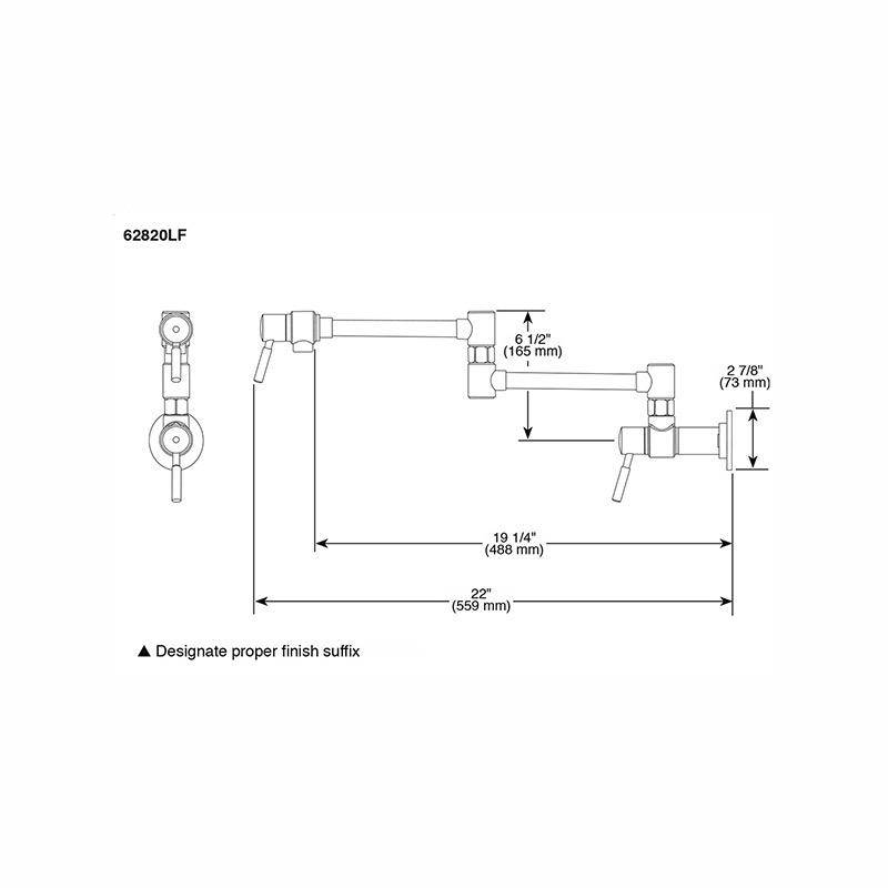 Brizo 62820LF Euro Wall Mount Pot Filler Matte Black 2