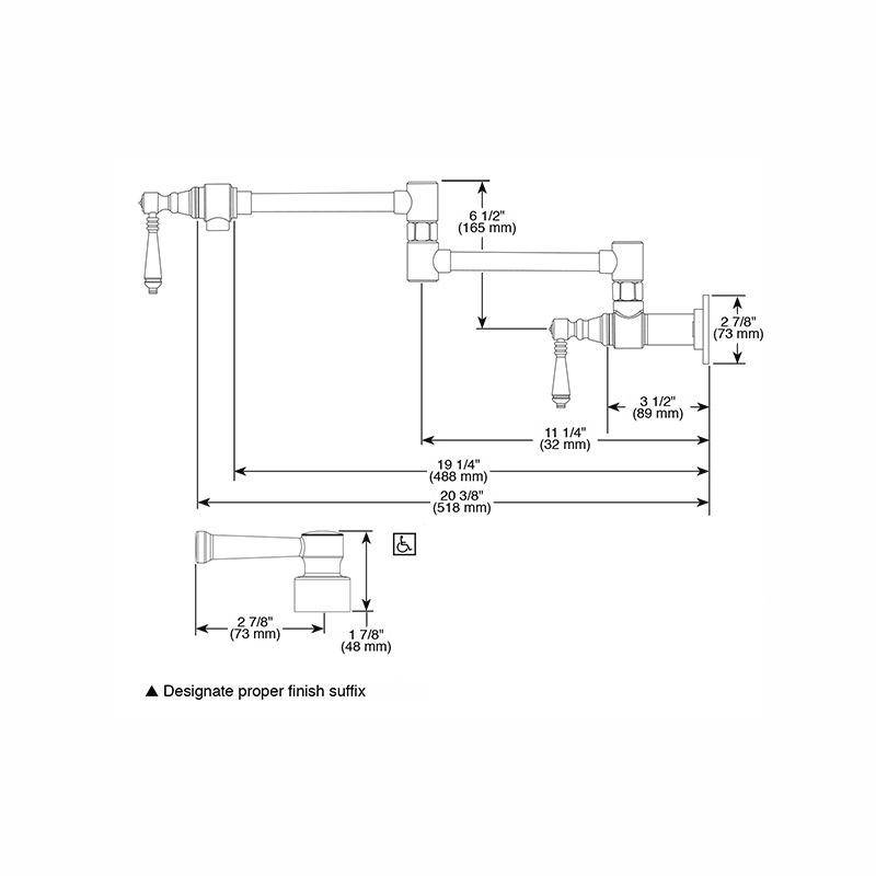 Brizo 62825LF Artesso Wall Mount Pot Filler Venetian Bronze 2