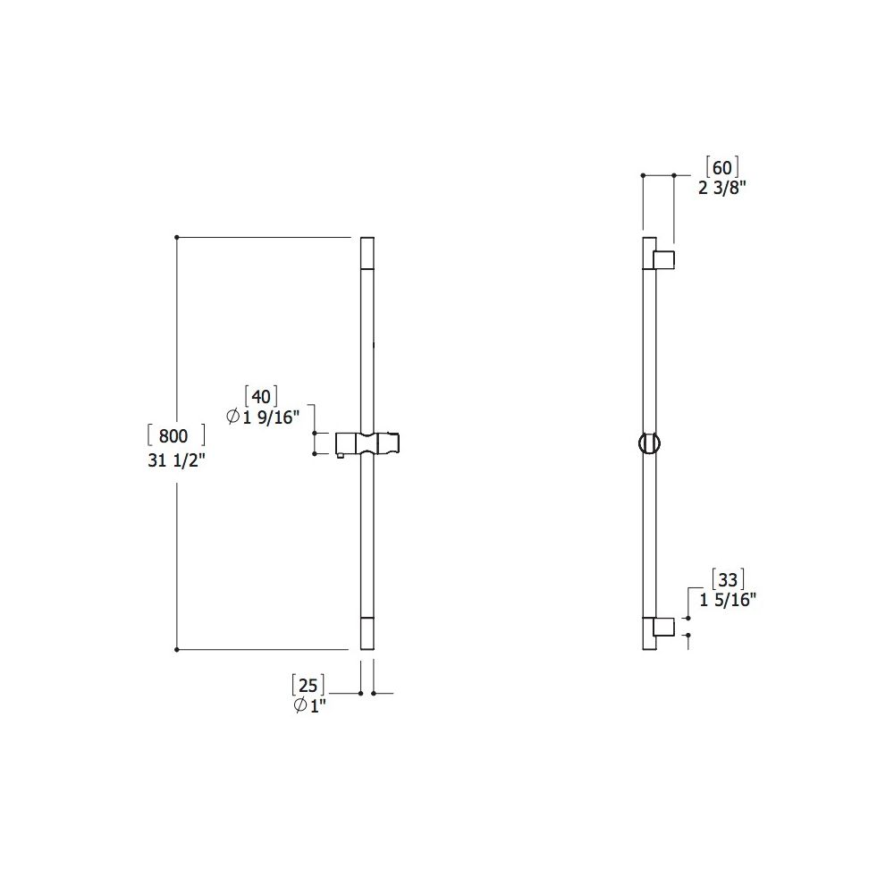 Aquabrass 12686 Round Rail Brushed Nickel 2