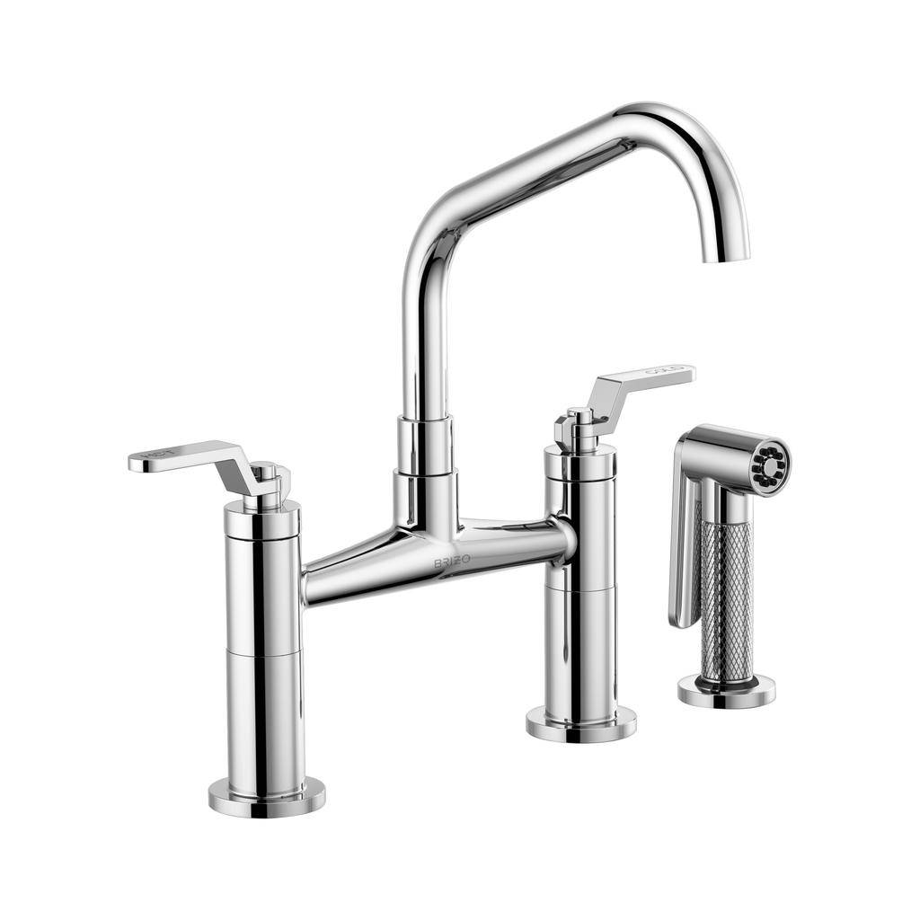 Brizo 62564LF Litze Bridge Facuet With Angled Spout Industrial Handle Chrome 1